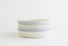 Load image into Gallery viewer, Pinstripe Shallow Bowl - Bright Blue Stripes