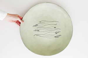 Earthenware Large Round Platter - Mint Carrots