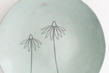 Load image into Gallery viewer, Earthenware Large Round Platter - Aqua Coneflower