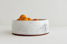 Load image into Gallery viewer, Earthenware Serving Bowl - White Coneflower