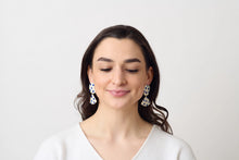 Load image into Gallery viewer, Twist and Shout Earrings - In Blue Dot