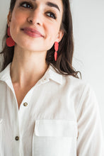 Load image into Gallery viewer, Soft Square Earrings - In Poppy