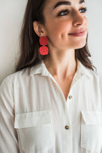 Load image into Gallery viewer, Soft Square Earrings - In Poppy
