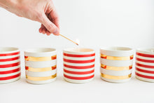 Load image into Gallery viewer, Red Stripe Candle - Cypress+Spice