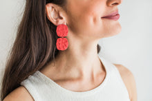 Load image into Gallery viewer, Soft Square Earrings - In Poppy