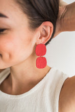 Load image into Gallery viewer, Soft Square Earrings - In Poppy