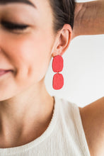 Load image into Gallery viewer, Soft Square Earrings - In Poppy