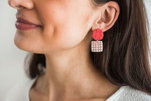 Load image into Gallery viewer, Lattice Earrings - In Poppy