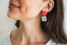 Load image into Gallery viewer, Lattice Earrings - In Poppy + Thistle