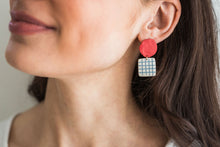 Load image into Gallery viewer, Lattice Earrings - In Poppy + Thistle
