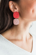 Load image into Gallery viewer, Soft Square Earrings - In Poppy+Lilac