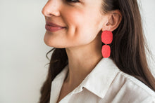 Load image into Gallery viewer, Soft Square Earrings - In Poppy