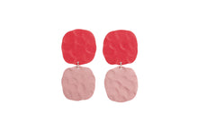 Load image into Gallery viewer, Soft Square Earrings - In Poppy+Lilac