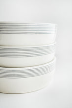 Load image into Gallery viewer, Porcelain Pinstripe Shallow Bowl