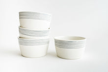 Load image into Gallery viewer, Porcelain Pinstripe Soup Bowl