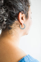 Load image into Gallery viewer, Blue Stripe Hoops