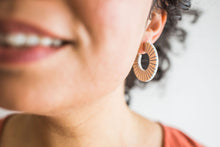 Load image into Gallery viewer, Blue Stripe Hoops