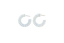 Load image into Gallery viewer, Blue Stripe Hoops