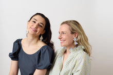 Load image into Gallery viewer, Twist and Shout Earrings - In Blue Dot
