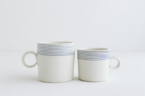 Porcelain Mugs Samples - Blue Pinstripe