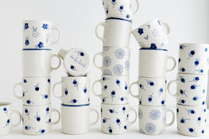 Pinwheel Porcelain Mugs