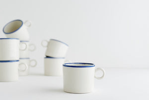 Blue Rim Mini Mugs