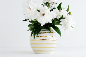 Porcelain Gold Striped Vase