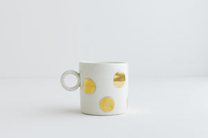 Porcelain Mug - Gold Polka Dot