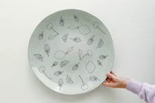 Load image into Gallery viewer, Earthenware Large Round Platter - Aqua Fruits
