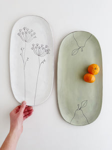 Earthenware Summer Platter - Mint Pear