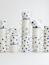 Load image into Gallery viewer, Blue Daisy Porcelain Mugs
