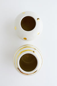 Porcelain Gold Striped Vase