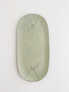 Earthenware Summer Platter - Mint Pear