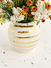 Load image into Gallery viewer, Porcelain Gold Striped Vase (7 stripes)
