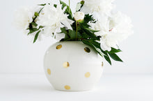 Load image into Gallery viewer, Porcelain Gold Dot Vase
