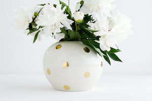 Porcelain Gold Dot Vase