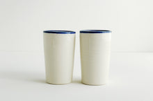 Load image into Gallery viewer, Porcelain Blue Rim Tumbler
