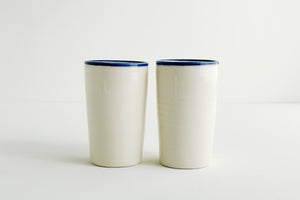 Porcelain Blue Rim Tumbler