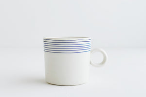 Porcelain Mugs Samples - Blue Pinstripe