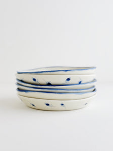 Porcelain Blue Rim Shallow Bowl