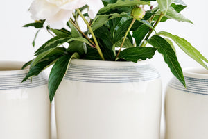 Porcelain Pinstripe Vase