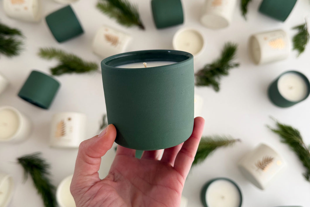 Green Clay Candle - Cypress+Cedar