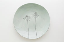 Load image into Gallery viewer, Earthenware Large Round Platter - Aqua Coneflowers
