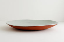 Load image into Gallery viewer, Earthenware Large Round Platter - Aqua Coneflower
