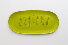 Load image into Gallery viewer, Earthenware Summer Platter - Chartreuse Pea Pod
