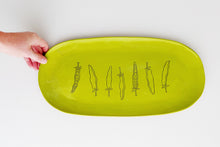 Load image into Gallery viewer, Earthenware Summer Platter - Chartreuse Pea Pod
