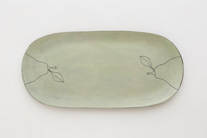 Earthenware Summer Platter - Mint Pear