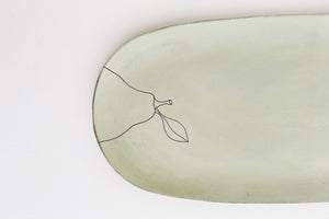 Earthenware Summer Platter - Mint Pear