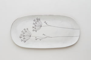 Earthenware Summer Platter - White Dill