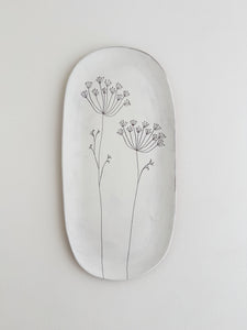 Earthenware Summer Platter - White Dill